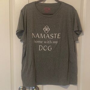 Crazy Dog T-Shirts Gray Namaste Dog Tee